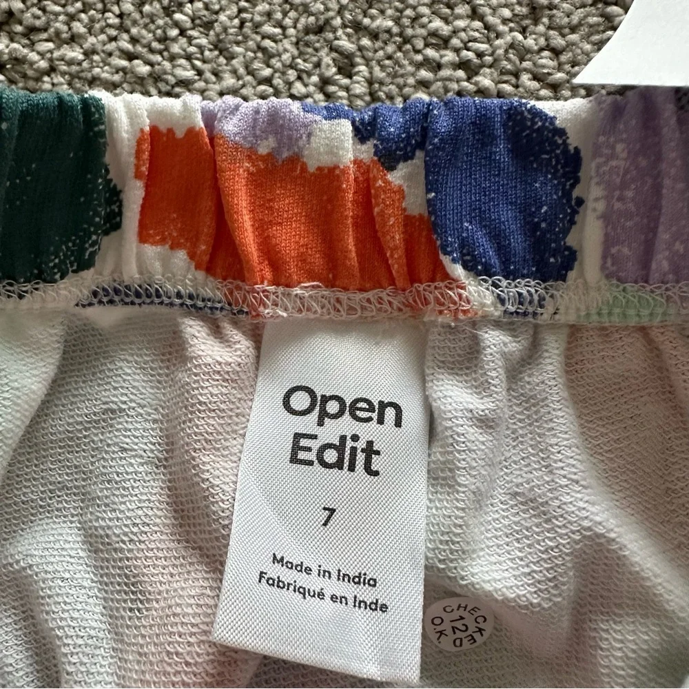 Open Edit Kid's 7 Ivory Cloud Teal Crayon Camo Long‎ Sleeve Crew Neck & Pants